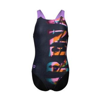 Arena G Prism Swimsuit V Back black-lavanda 14-15