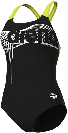 Arena W Wake Swimsuit Swim Pro Back black-soft-green 48